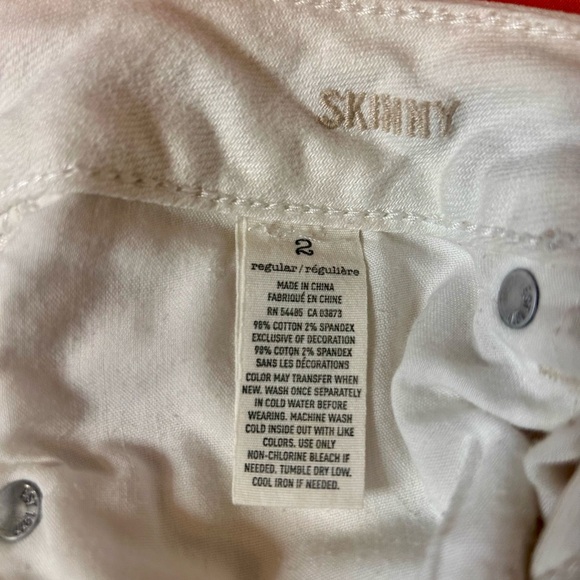 American Eagle White Skinny Jeans - Size 2 Regular - Picture 7 of 7